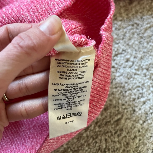 Free People Women’s Too Good Pink Pullover Knit Sweater Barbiecore Size L - Picture 8 of 11